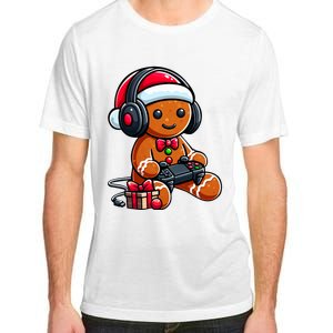 Funny Christmas Gamer Gingerbread Xmas Gaming Adult ChromaSoft Performance T-Shirt