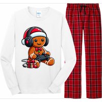 Funny Christmas Gamer Gingerbread Xmas Gaming Long Sleeve Pajama Set