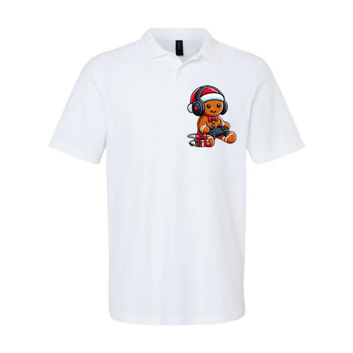 Funny Christmas Gamer Gingerbread Xmas Gaming Softstyle Adult Sport Polo