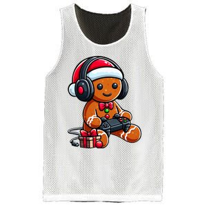 Funny Christmas Gamer Gingerbread Xmas Gaming Mesh Reversible Basketball Jersey Tank