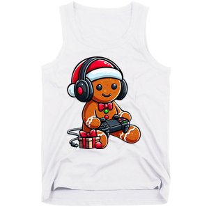 Funny Christmas Gamer Gingerbread Xmas Gaming Tank Top