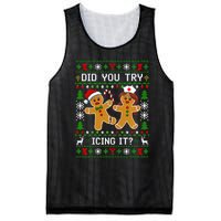 Funny Christmas Gingerbread Man Nurse Did You Try Icing It Mesh Reversible Basketball Jersey Tank