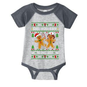 Funny Christmas Gingerbread Man Nurse Did You Try Icing It Infant Baby Jersey Bodysuit