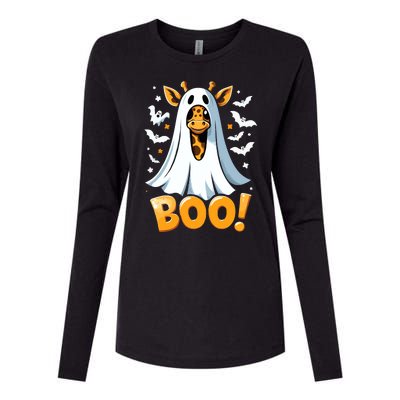 Funny Cute Giraffe Boo Halloween Costume Zoo Lover Womens Cotton Relaxed Long Sleeve T-Shirt