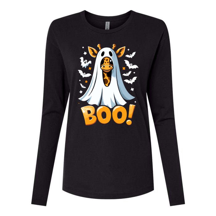 Funny Cute Giraffe Boo Halloween Costume Zoo Lover Womens Cotton Relaxed Long Sleeve T-Shirt