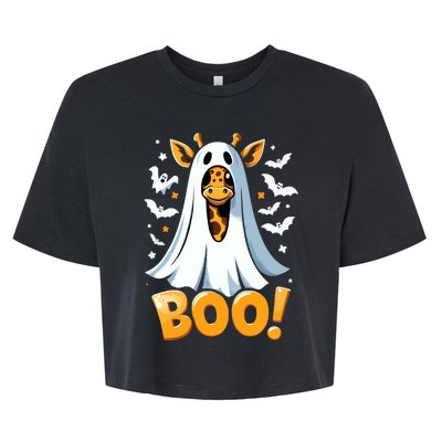 Funny Cute Giraffe Boo Halloween Costume Zoo Lover Bella+Canvas Jersey Crop Tee