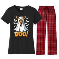 Funny Cute Giraffe Boo Halloween Costume Zoo Lover Women's Flannel Pajama Set