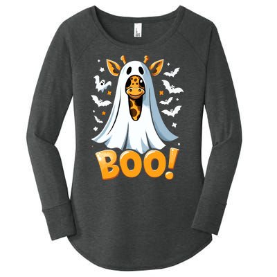 Funny Cute Giraffe Boo Halloween Costume Zoo Lover Women's Perfect Tri Tunic Long Sleeve Shirt