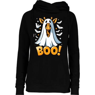 Funny Cute Giraffe Boo Halloween Costume Zoo Lover Womens Funnel Neck Pullover Hood