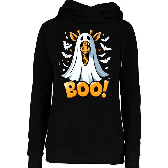 Funny Cute Giraffe Boo Halloween Costume Zoo Lover Womens Funnel Neck Pullover Hood