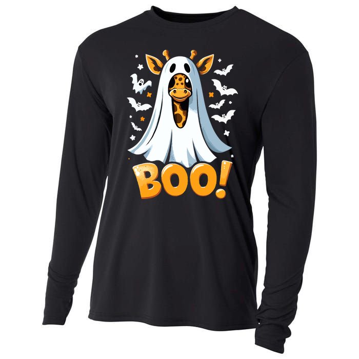 Funny Cute Giraffe Boo Halloween Costume Zoo Lover Cooling Performance Long Sleeve Crew