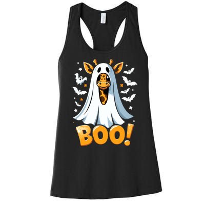 Funny Cute Giraffe Boo Halloween Costume Zoo Lover Women's Racerback Tank