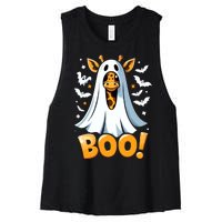 Funny Cute Giraffe Boo Halloween Costume Zoo Lover Women's Racerback Cropped Tank