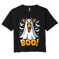 Funny Cute Giraffe Boo Halloween Costume Zoo Lover Women's Crop Top Tee