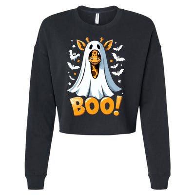 Funny Cute Giraffe Boo Halloween Costume Zoo Lover Cropped Pullover Crew