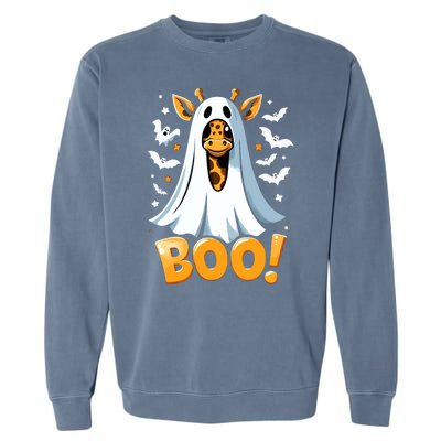 Funny Cute Giraffe Boo Halloween Costume Zoo Lover Garment-Dyed Sweatshirt