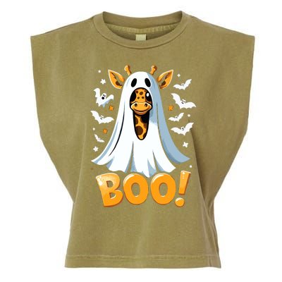 Funny Cute Giraffe Boo Halloween Costume Zoo Lover Garment-Dyed Women's Muscle Tee