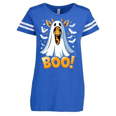 Funny Cute Giraffe Boo Halloween Costume Zoo Lover Enza Ladies Jersey Football T-Shirt