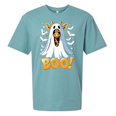 Funny Cute Giraffe Boo Halloween Costume Zoo Lover Sueded Cloud Jersey T-Shirt