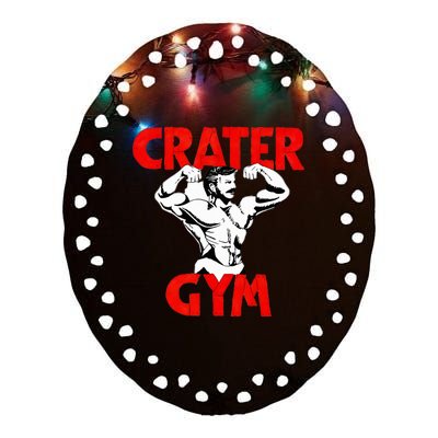 Funny Crater Gym Ceramic Oval Ornament