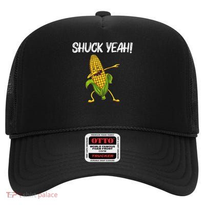 Funny Corn Gift For Women Corn On The Cob Costume Farmer High Crown Mesh Back Trucker Hat