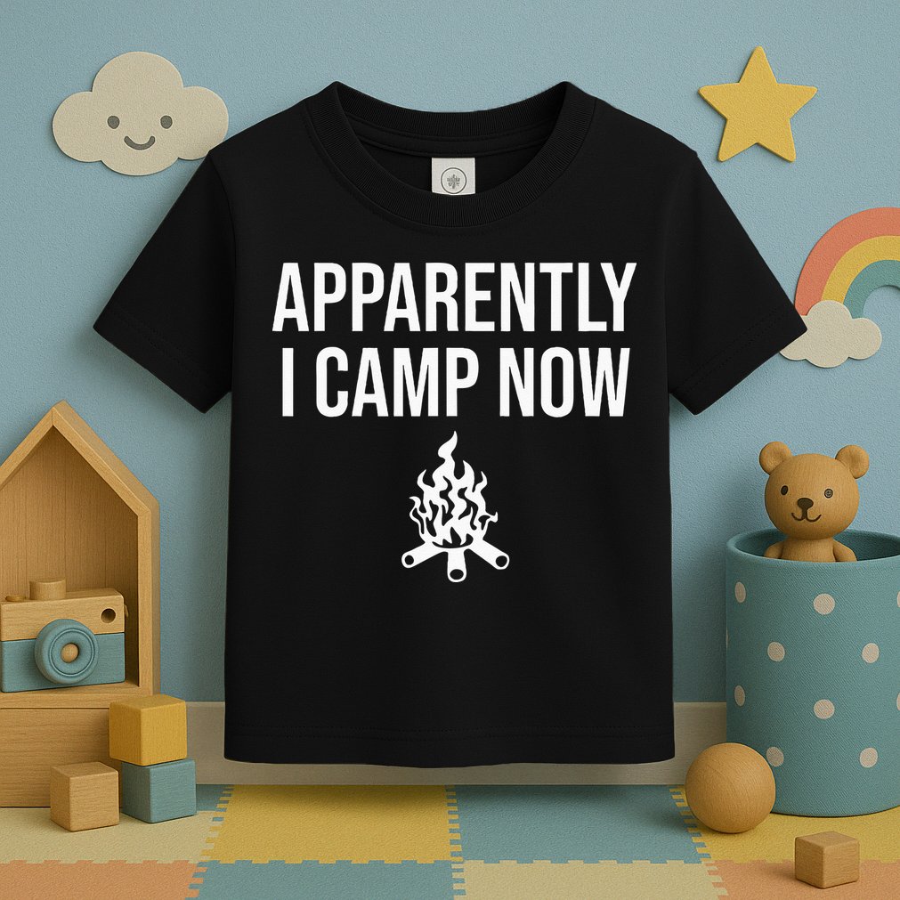Funny Camping Gifts For Women Or Ns Apparently I Camp Now Toddler T-Shirt