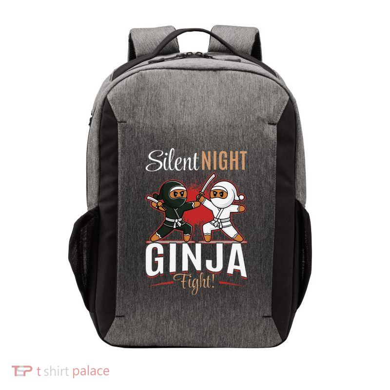Funny Christmas Gingerbread Silent Night Ginja Fight! Vector Backpack
