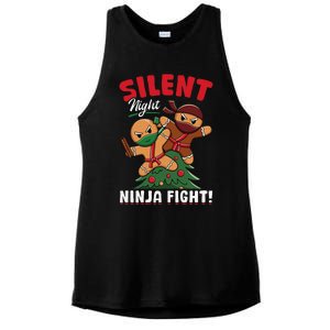 Funny Christmas Gingerbread Silent Night Ninja Fight! Ladies PosiCharge Tri-Blend Wicking Tank