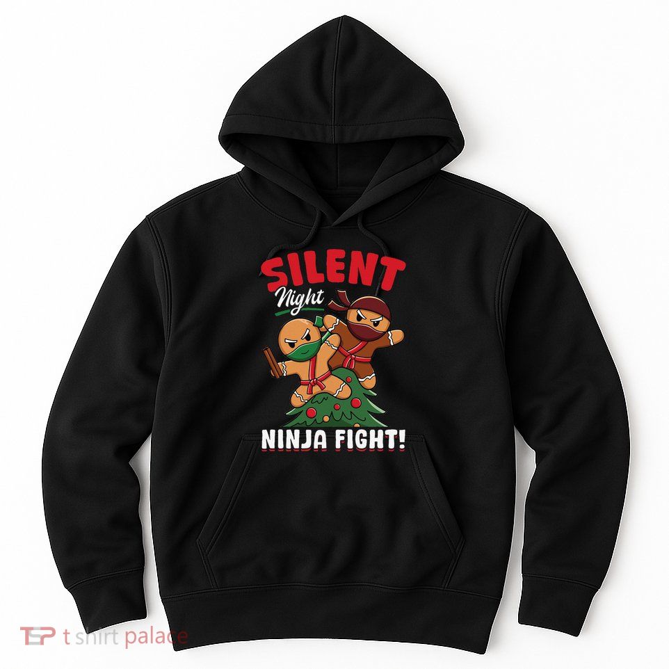 Funny Christmas Gingerbread Silent Night Ninja Fight! Hoodie