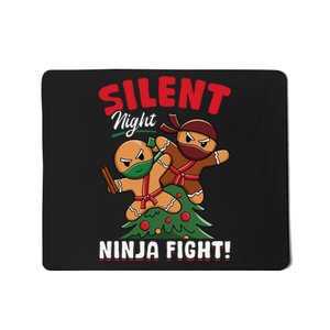 Funny Christmas Gingerbread Silent Night Ninja Fight! Mousepad