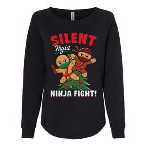 Funny Christmas Gingerbread Silent Night Ninja Fight! Womens California Wash Sweatshirt