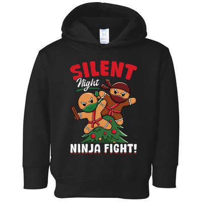Funny Christmas Gingerbread Silent Night Ninja Fight! Toddler Hoodie