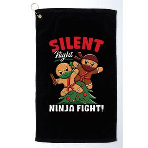 Funny Christmas Gingerbread Silent Night Ninja Fight! Platinum Collection Golf Towel