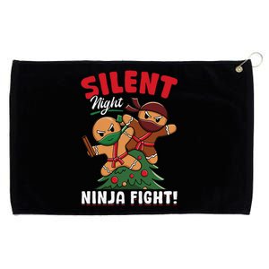 Funny Christmas Gingerbread Silent Night Ninja Fight! Grommeted Golf Towel