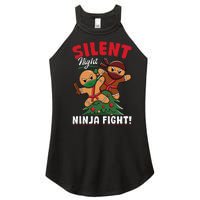 Funny Christmas Gingerbread Silent Night Ninja Fight! Women's Perfect Tri Rocker Tank