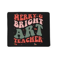 Funny Christmas Groovy Merry And Bright Art Teacher Costume Mousepad