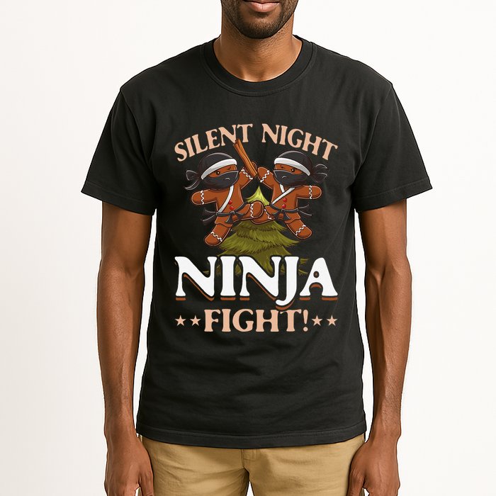 Funny Christmas Gingerbread Silent Night Ninja Fight! Tall T-Shirt