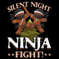 Funny Christmas Gingerbread Silent Night Ninja Fight! Tall T-Shirt