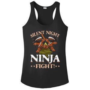 Funny Christmas Gingerbread Silent Night Ninja Fight! Ladies PosiCharge Competitor Racerback Tank