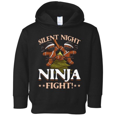 Funny Christmas Gingerbread Silent Night Ninja Fight! Toddler Hoodie