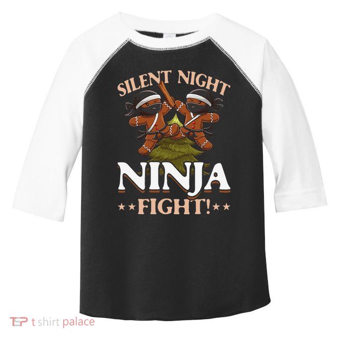 Funny Christmas Gingerbread Silent Night Ninja Fight! Toddler Fine Jersey T-Shirt