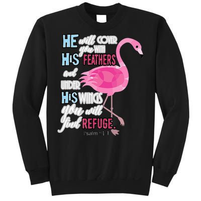 Flamingo Christian Gift Psalm 91 Bible Verse Sweatshirt