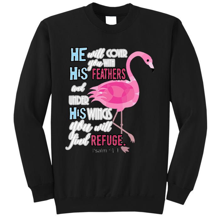 Flamingo Christian Gift Psalm 91 Bible Verse Sweatshirt