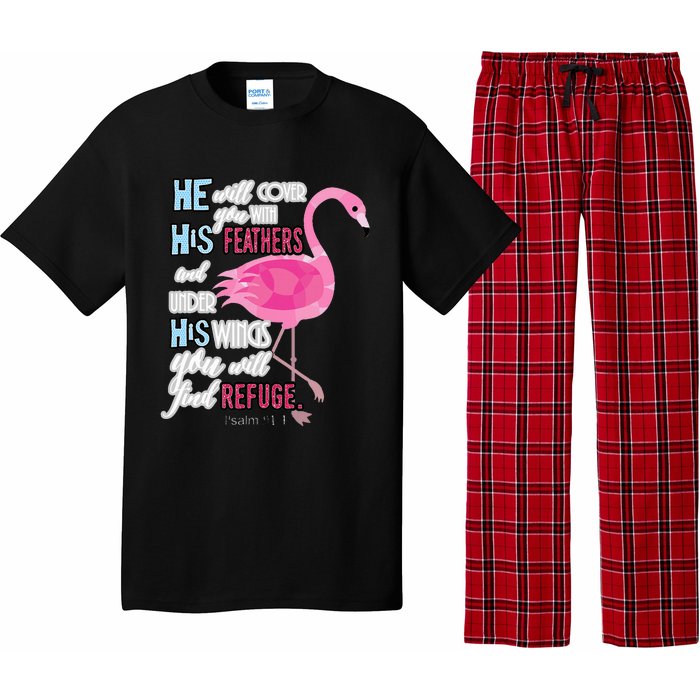 Flamingo Christian Gift Psalm 91 Bible Verse Pajama Set