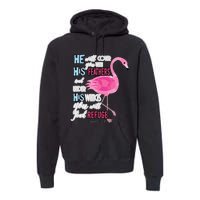 Flamingo Christian Gift Psalm 91 Bible Verse Premium Hoodie