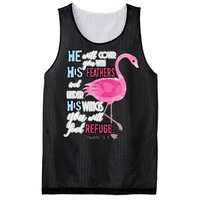 Flamingo Christian Gift Psalm 91 Bible Verse Mesh Reversible Basketball Jersey Tank