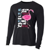 Flamingo Christian Gift Psalm 91 Bible Verse Cooling Performance Long Sleeve Crew