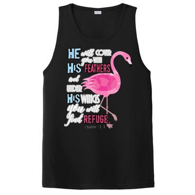 Flamingo Christian Gift Psalm 91 Bible Verse PosiCharge Competitor Tank