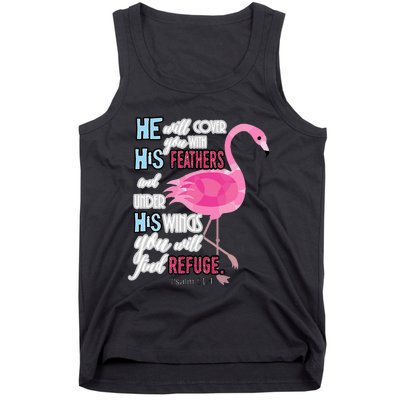 Flamingo Christian Gift Psalm 91 Bible Verse Tank Top