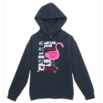 Flamingo Christian Gift Psalm 91 Bible Verse Urban Pullover Hoodie